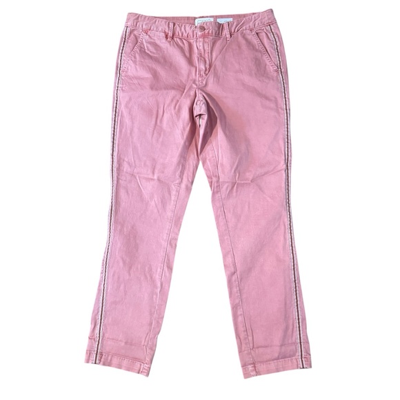Anthropologie Pants - Anthropologie Pants Women’s Size 30 Pink Chino Straight Flat Front Side Stripe